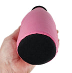 Close-up of the ballistic nylon bottom on a pink leather bottle holder