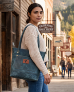 Madison Distressed Leather Tote Bag – Handmade in Montana