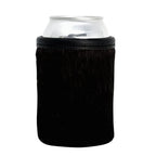 Solid black hair-on cowhide can holder
