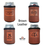 Custom Leather Can Holder – Engraved Can Cooler for 12oz Cans | Personalized Gift, Handmade in Montana