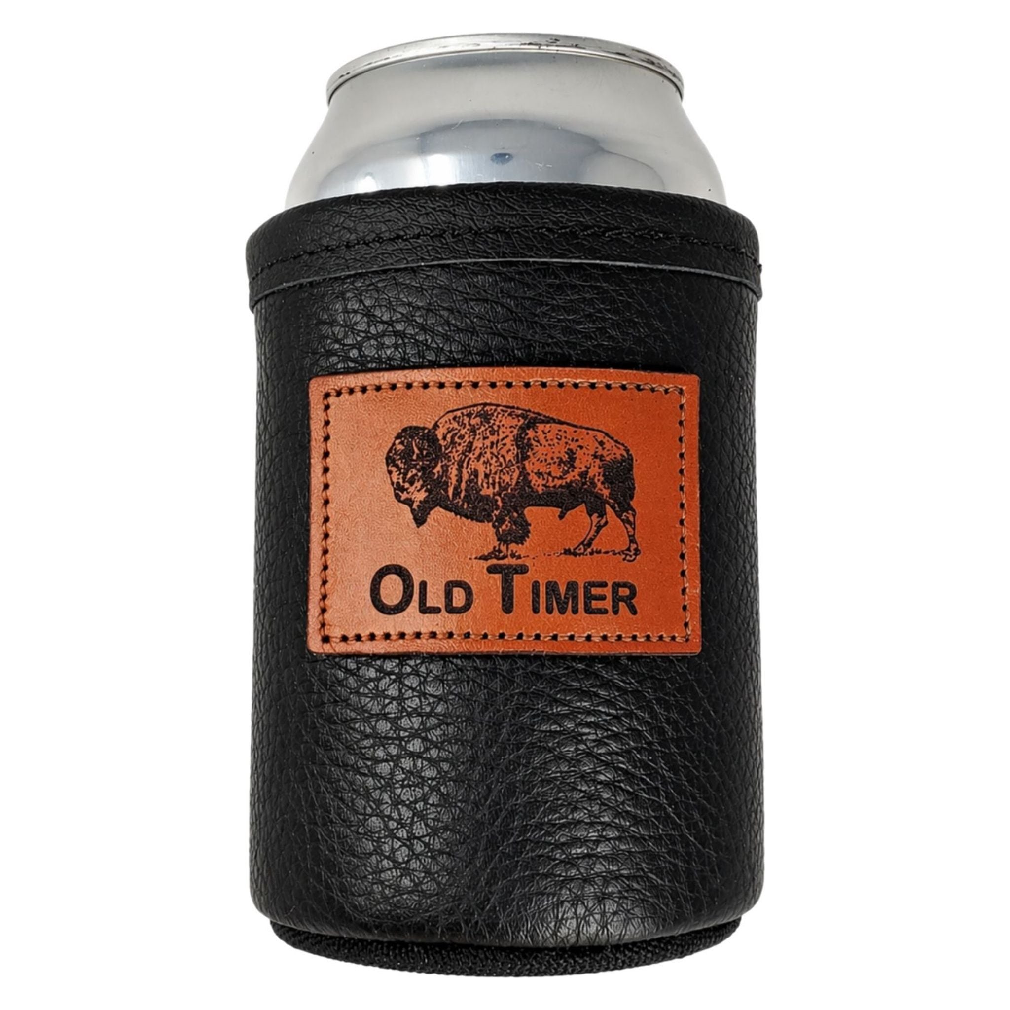 Custom Leather Can Holder – Engraved Can Cooler for 12oz Cans | Personalized Gift, Handmade in Montana