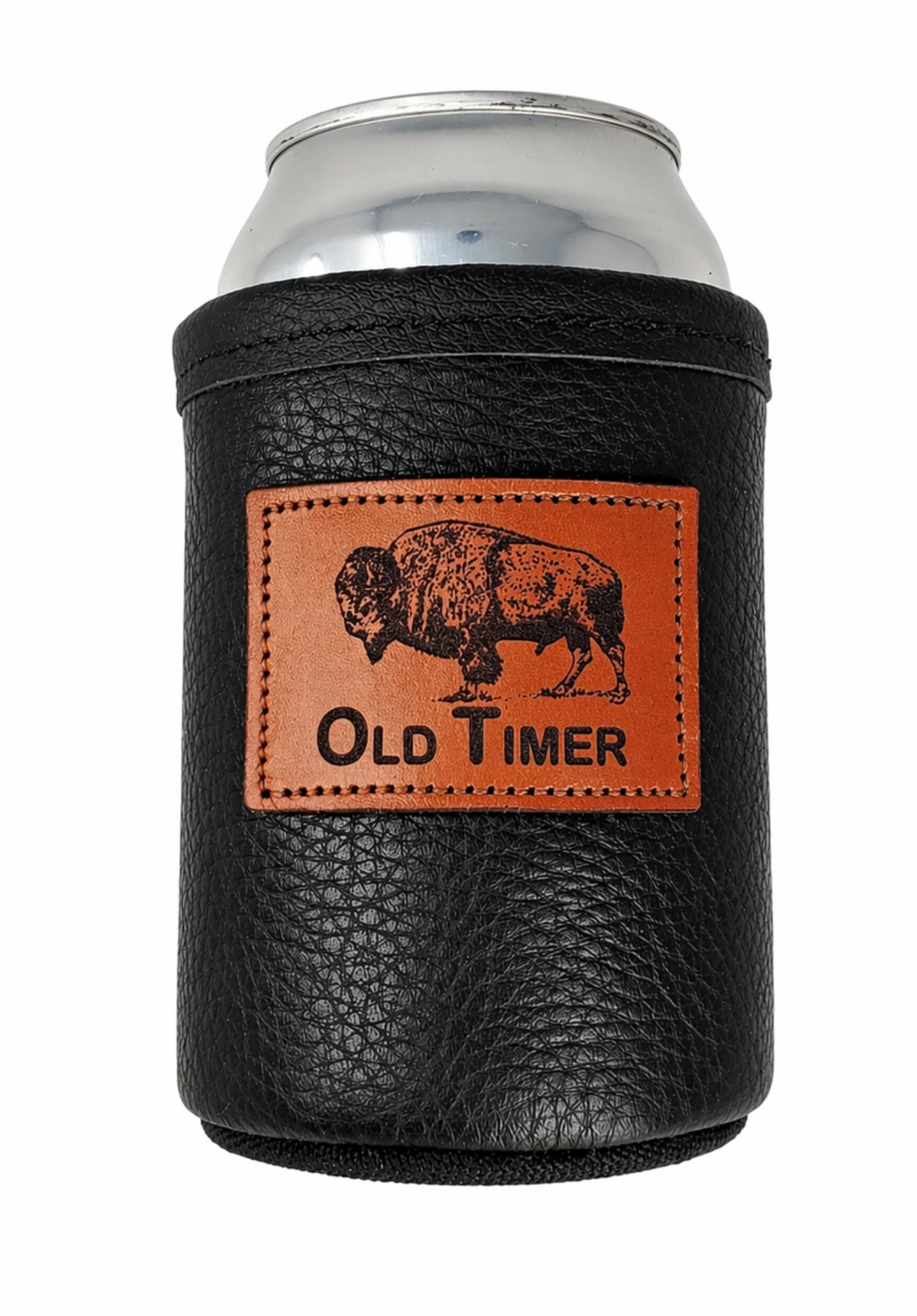Custom Leather Can Holder – Engraved Can Cooler for 12oz Cans | Personalized Gift, Handmade in Montana