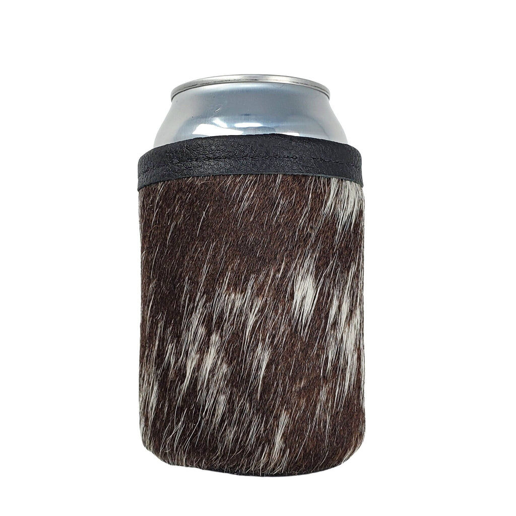 Dark brindle hair-on cowhide can holder