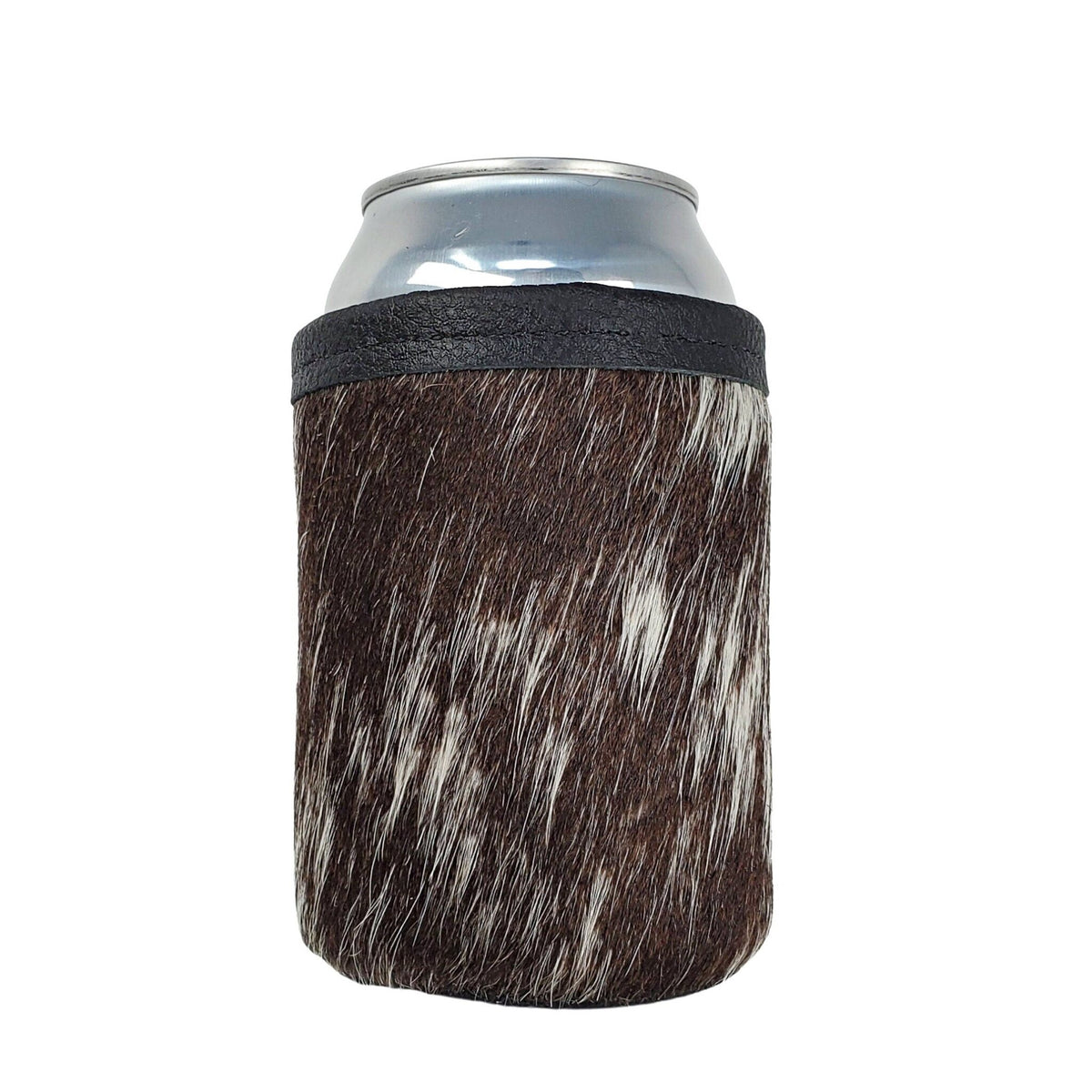 Dark brindle hair-on cowhide can holder