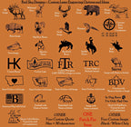 Engraving design examples for personalized leather patches